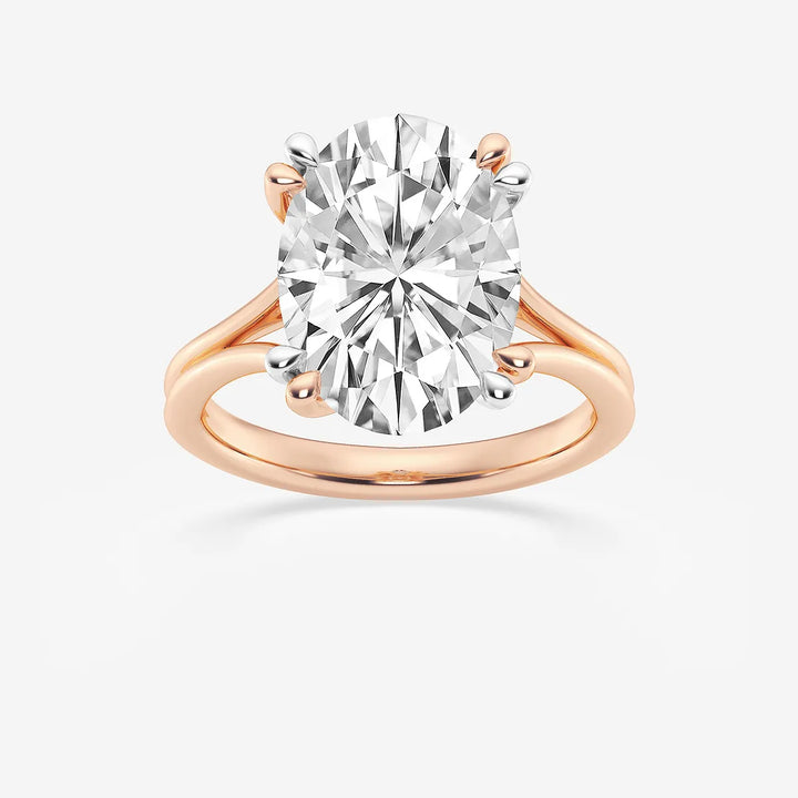 Aurelia Oval Lab Grown Diamond Two Tone Double Prong Hidden Halo Engagement Ring