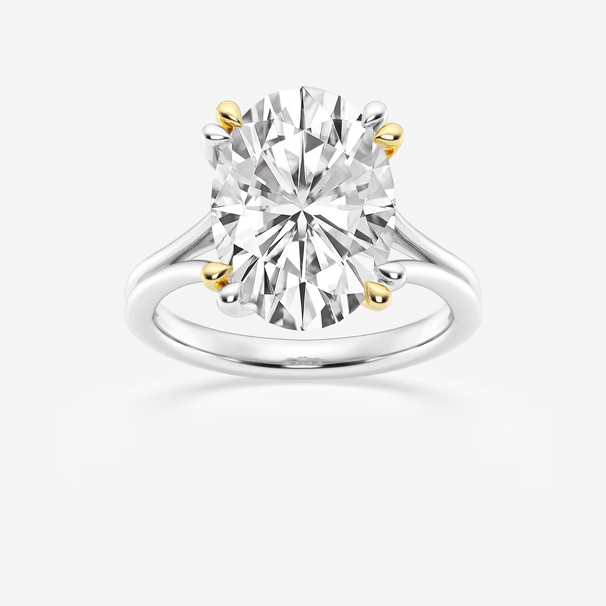 Aurelia Oval Lab Grown Diamond Two Tone Double Prong Hidden Halo Engagement Ring