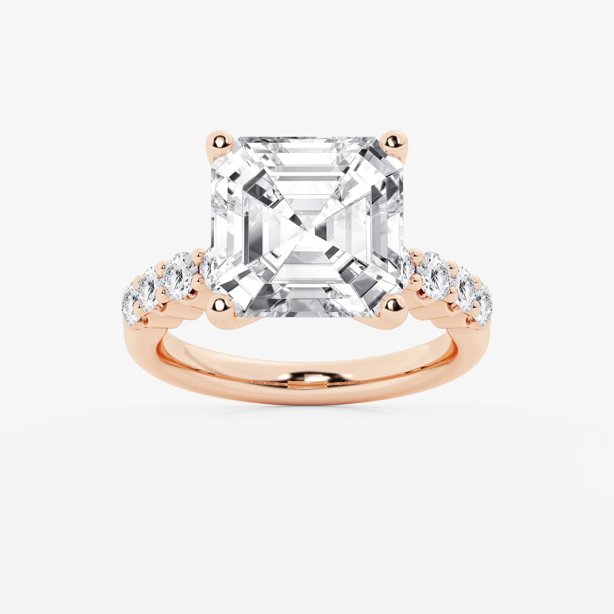 Eterna Asscher Diamond Graduated Engagement Ring