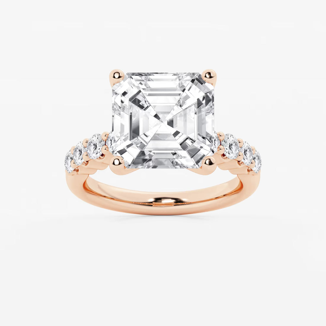 Eterna Asscher Diamond Graduated Engagement Ring
