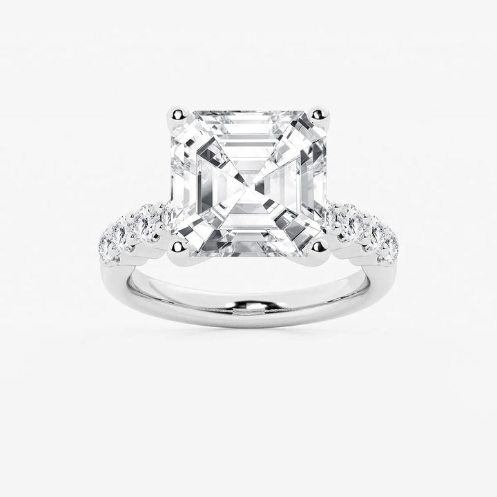 Eterna Asscher Diamond Graduated Engagement Ring