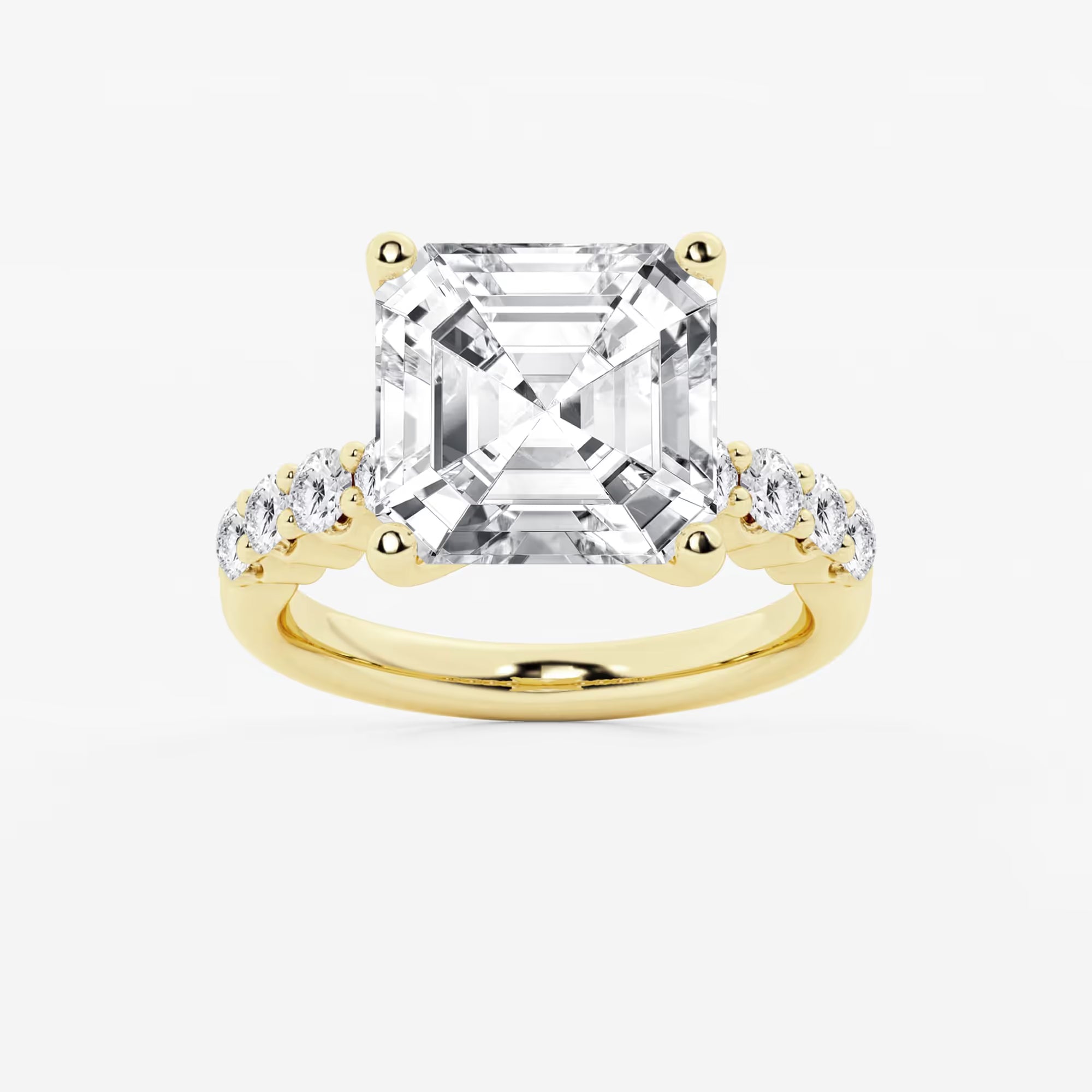 Eterna Asscher Diamond Graduated Engagement Ring