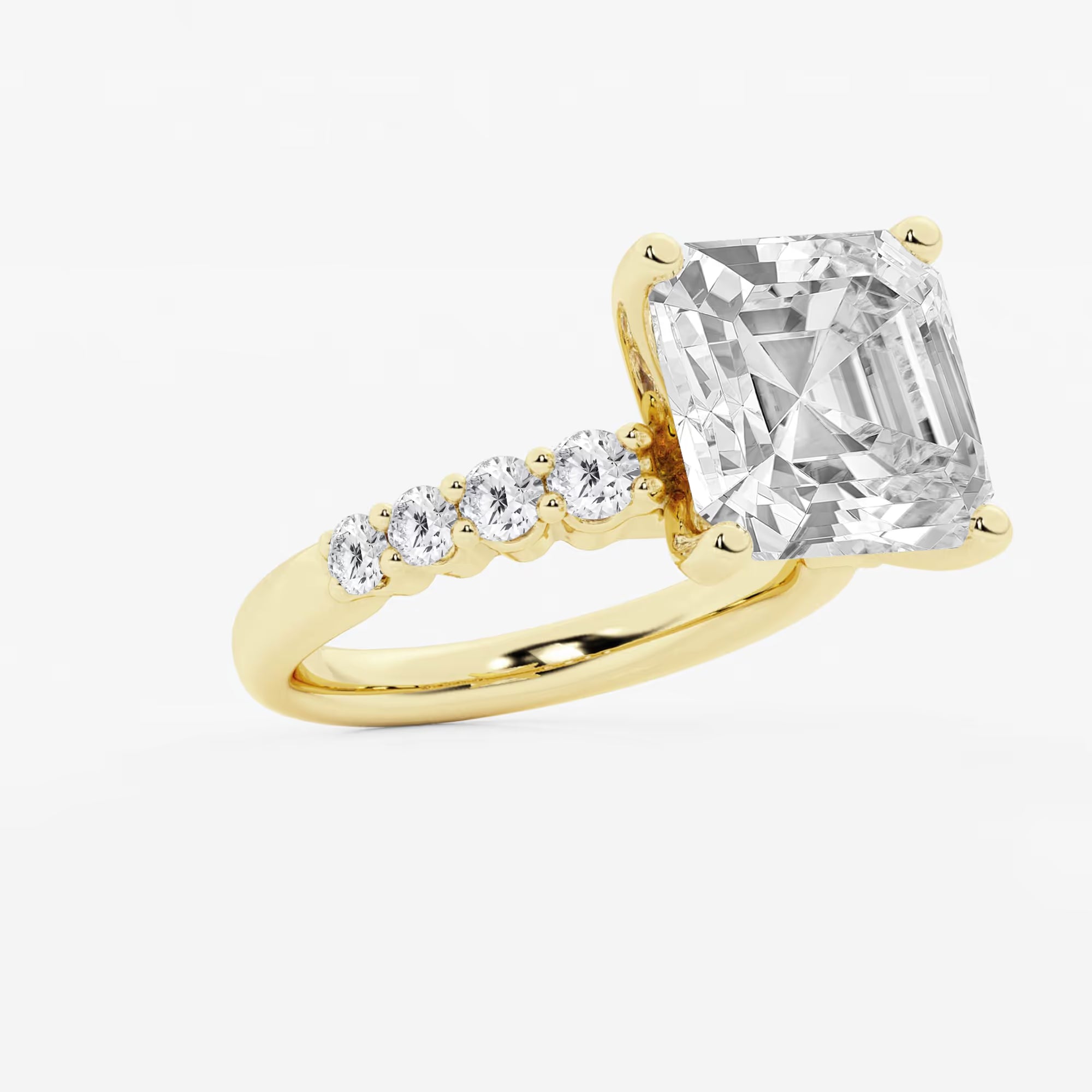 Eterna Asscher Diamond Graduated Engagement Ring