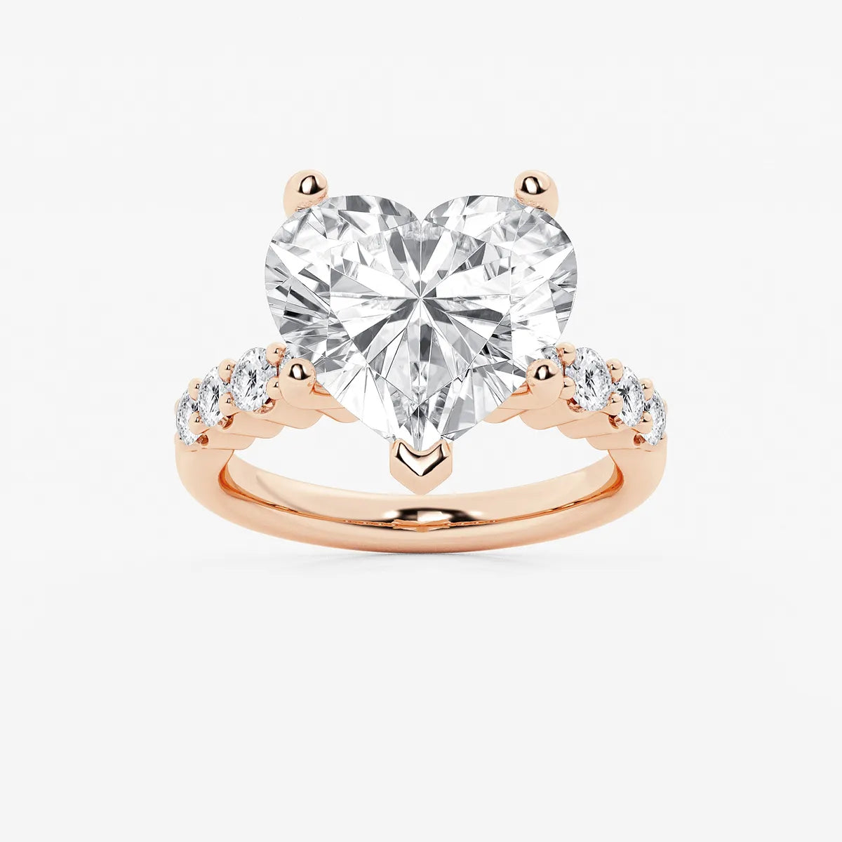 Amoré Cascade Heart Cut Lab-Grown Diamond Graduated Engagement Ring