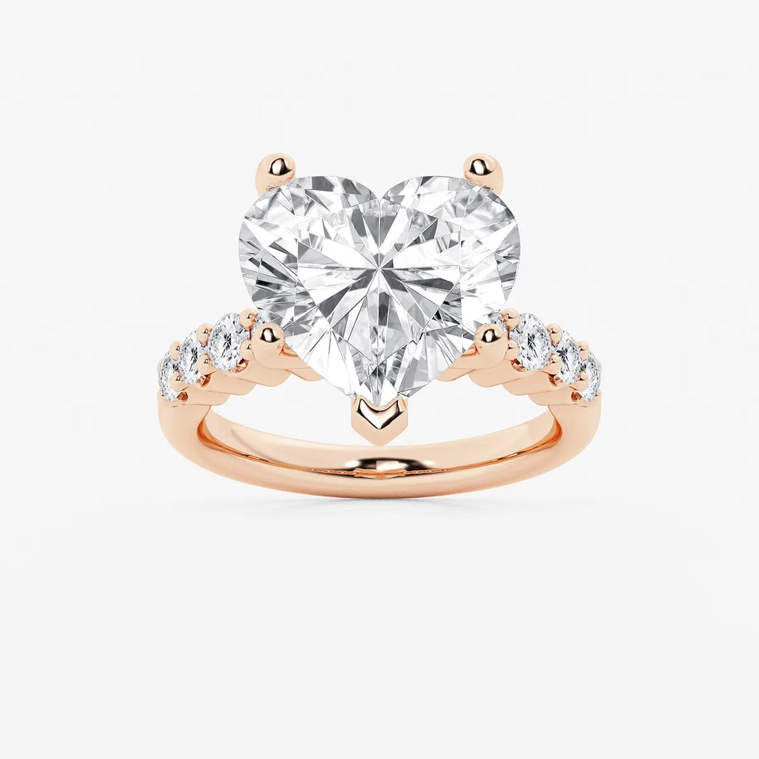 Amoré Cascade Heart Cut Lab-Grown Diamond Graduated Engagement Ring