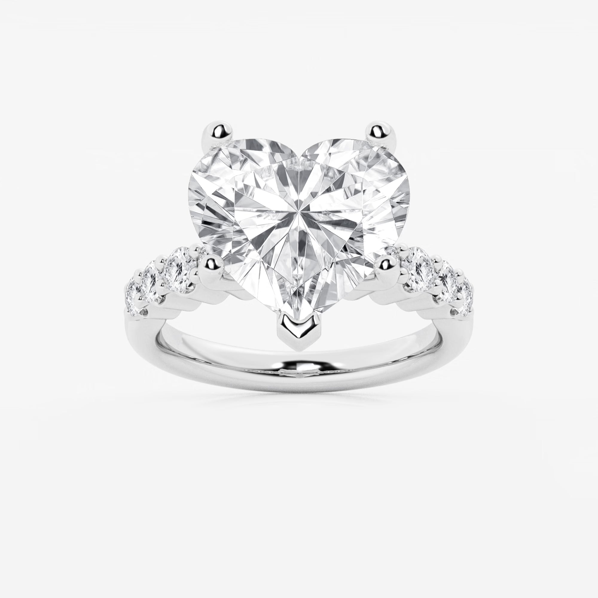 Amoré Cascade Heart Cut Lab-Grown Diamond Graduated Engagement Ring