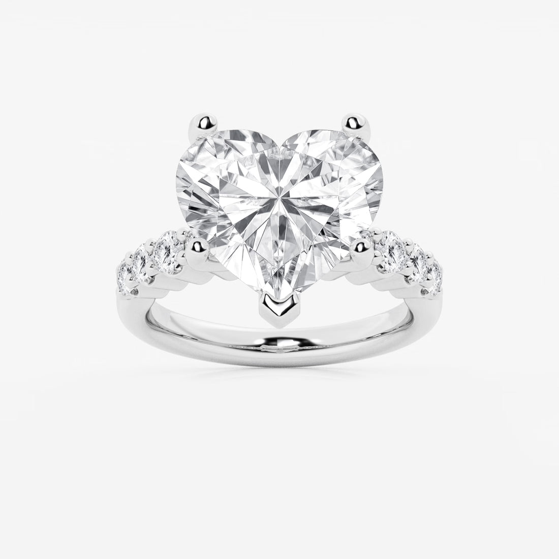 Amoré Cascade Heart Cut Lab-Grown Diamond Graduated Engagement Ring