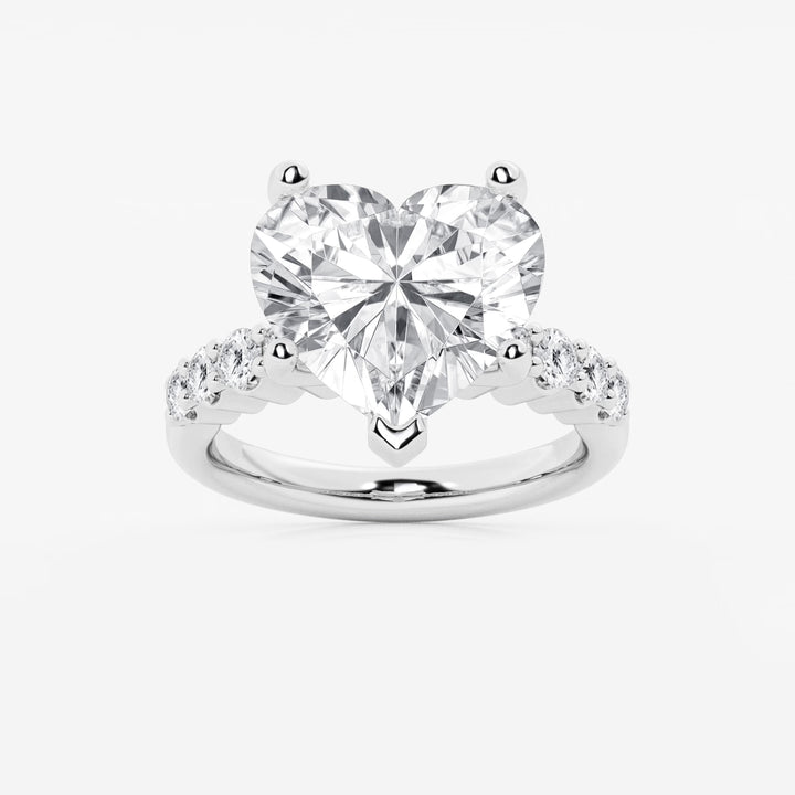 Amoré Cascade Heart Cut Lab-Grown Diamond Graduated Engagement Ring