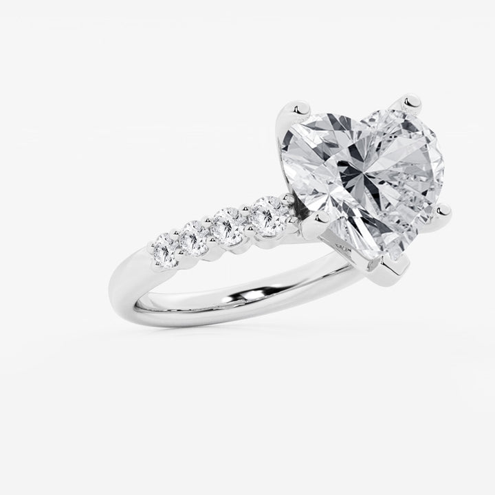 Amoré Cascade Heart Cut Lab-Grown Diamond Graduated Engagement Ring