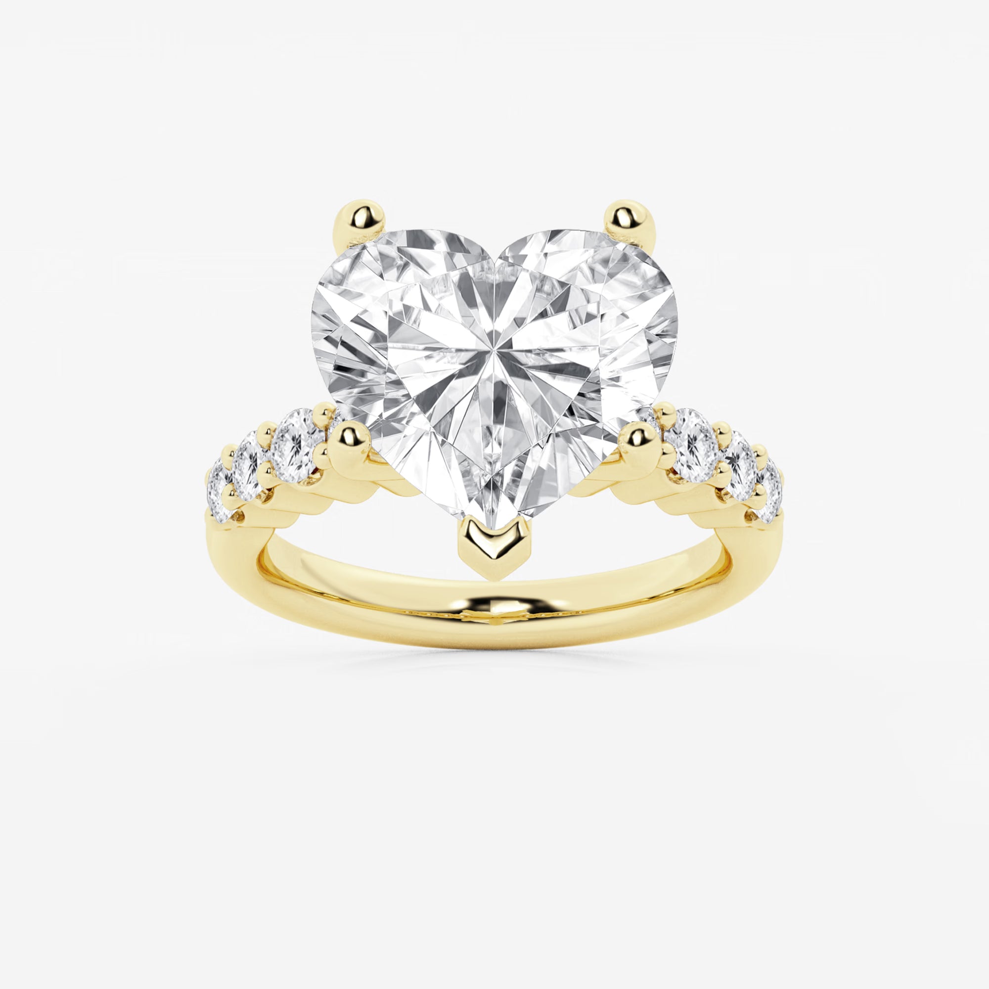 Amoré Cascade Heart Cut Lab-Grown Diamond Graduated Engagement Ring