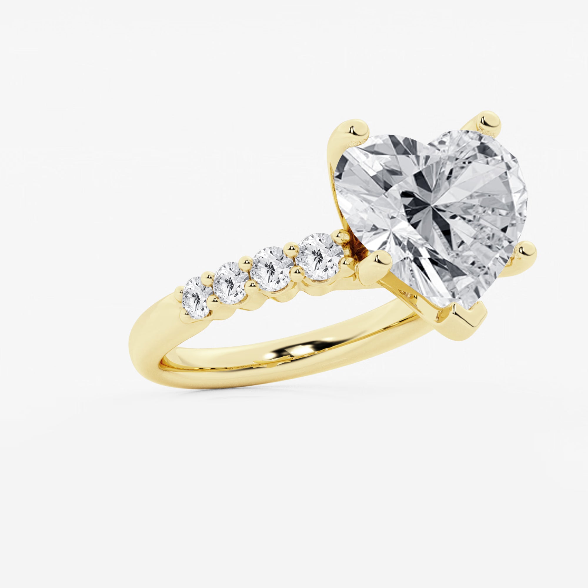 Amoré Cascade Heart Cut Lab-Grown Diamond Graduated Engagement Ring