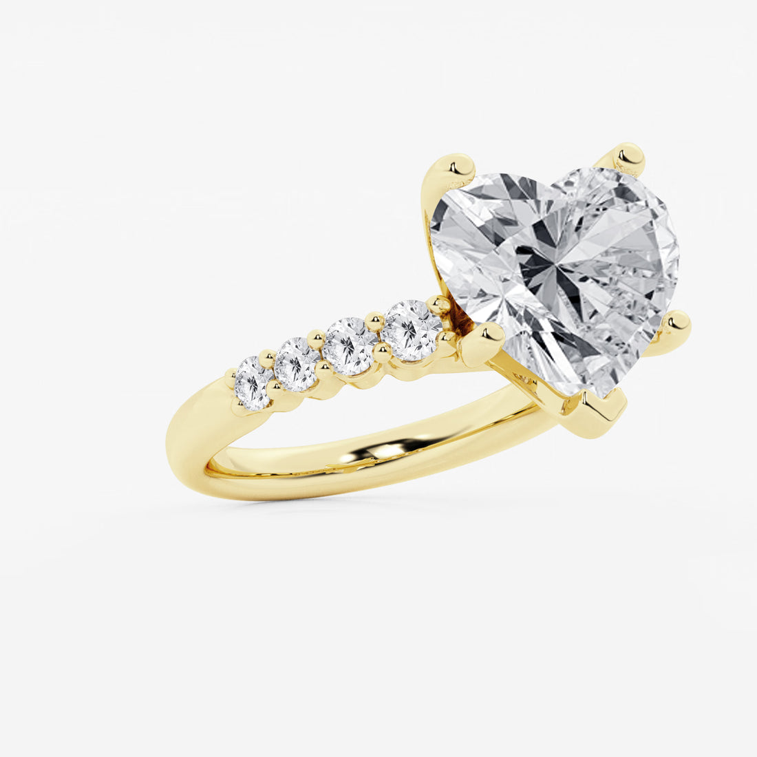 Amoré Cascade Heart Cut Lab-Grown Diamond Graduated Engagement Ring