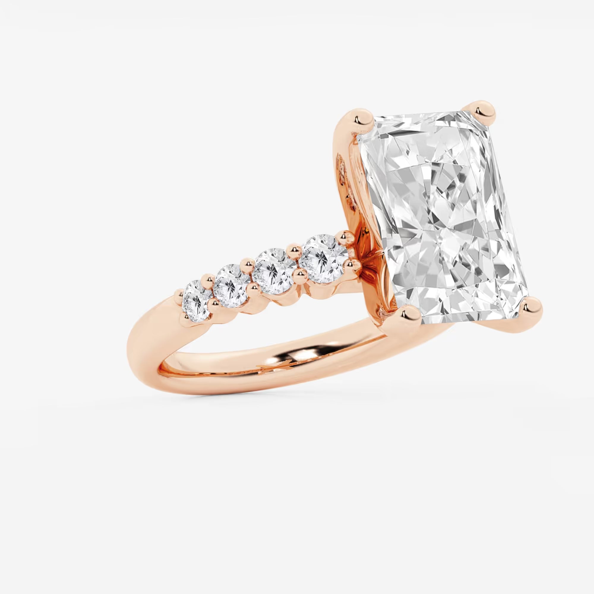 Calindra Radiant Lab-Grown Diamond Graduated Engagement Ring