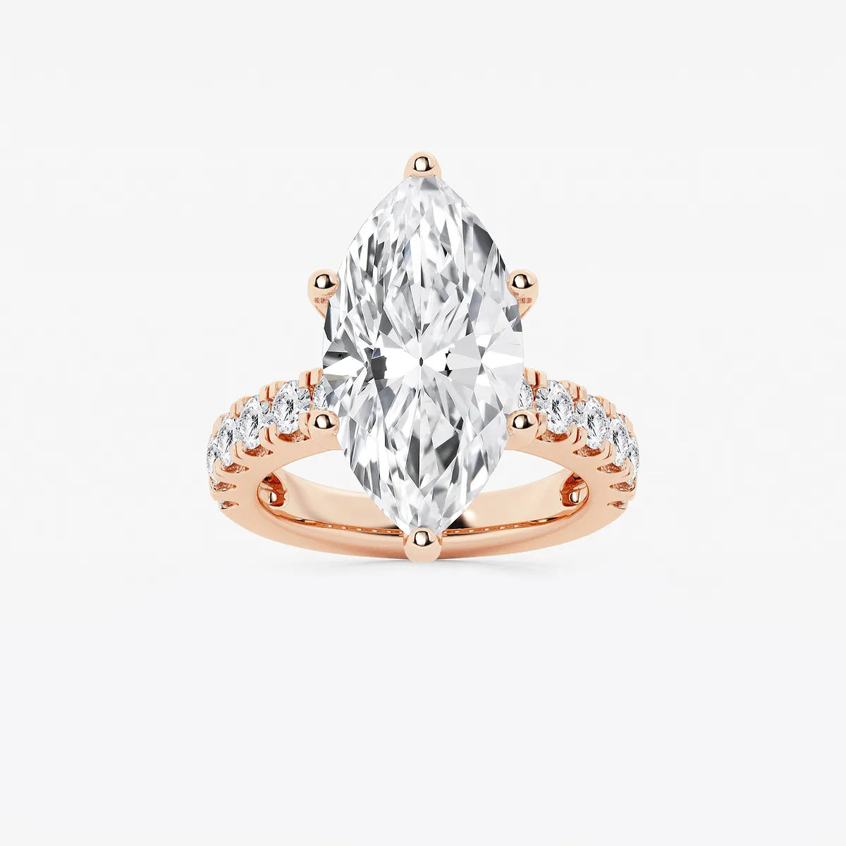 Seraphine Marquise Lab-Grown Diamond Split Prong Side Accent Engagement Ring