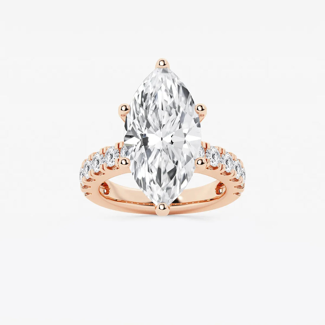 Seraphine Marquise Lab-Grown Diamond Split Prong Side Accent Engagement Ring