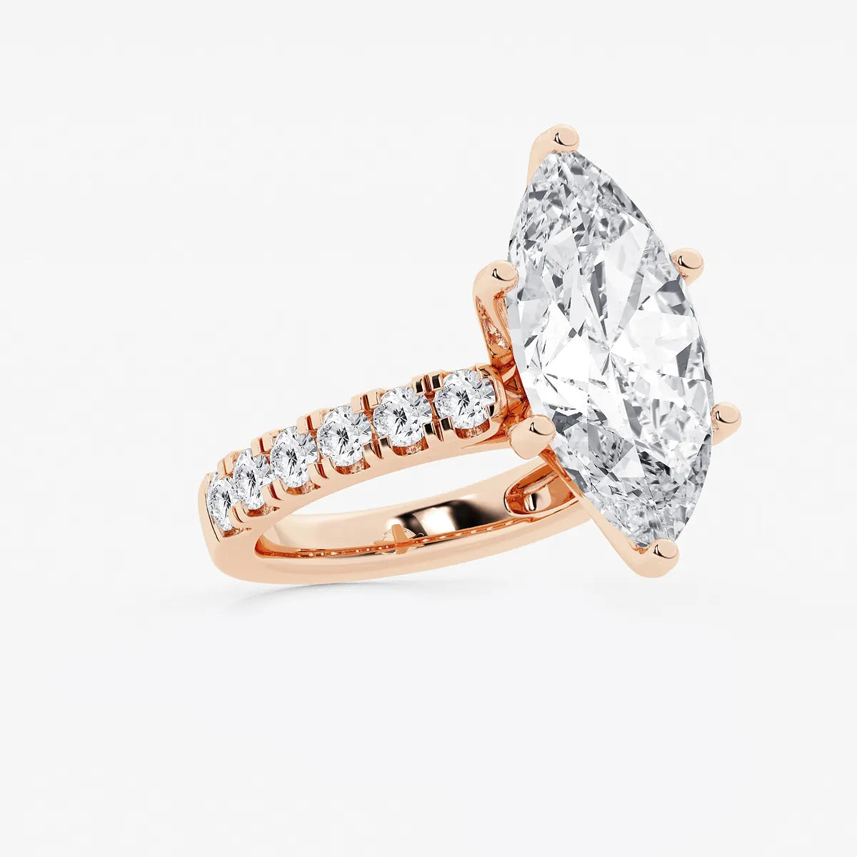 Seraphine Marquise Lab-Grown Diamond Split Prong Side Accent Engagement Ring