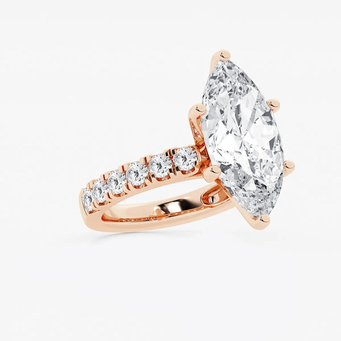 Seraphine Marquise Lab-Grown Diamond Split Prong Side Accent Engagement Ring