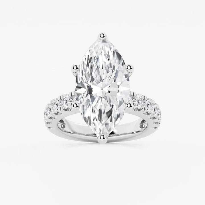 Seraphine Marquise Lab-Grown Diamond Split Prong Side Accent Engagement Ring