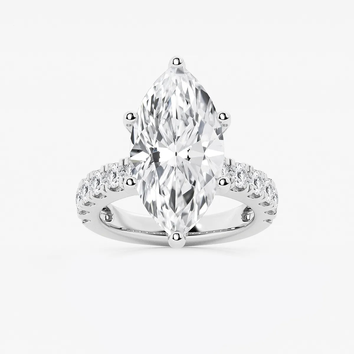 Seraphine Marquise Lab-Grown Diamond Split Prong Side Accent Engagement Ring