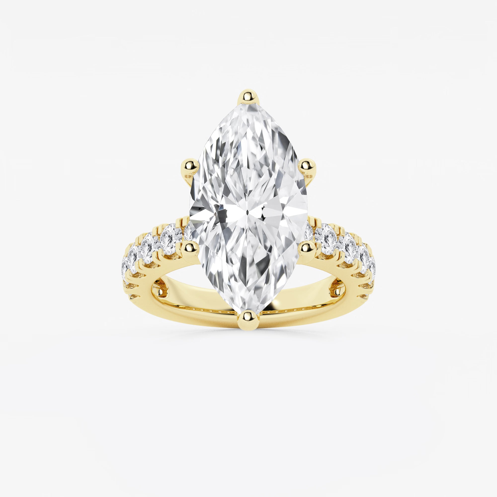 Seraphine Marquise Lab-Grown Diamond Split Prong Side Accent Engagement Ring