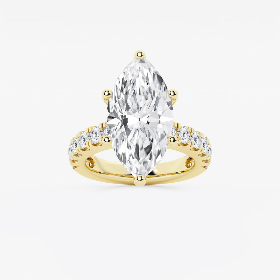 Seraphine Marquise Lab-Grown Diamond Split Prong Side Accent Engagement Ring
