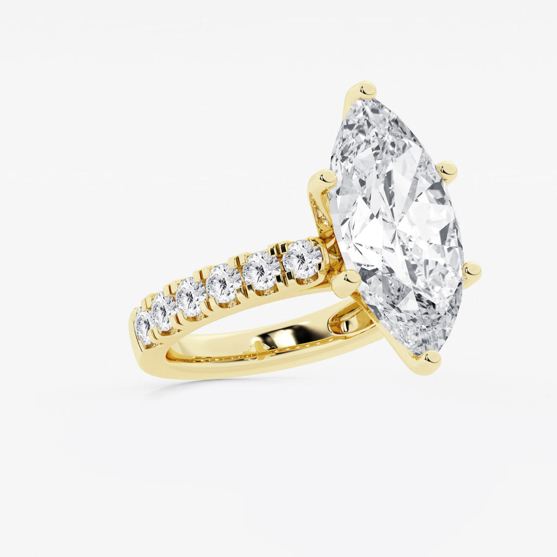 Seraphine Marquise Lab-Grown Diamond Split Prong Side Accent Engagement Ring