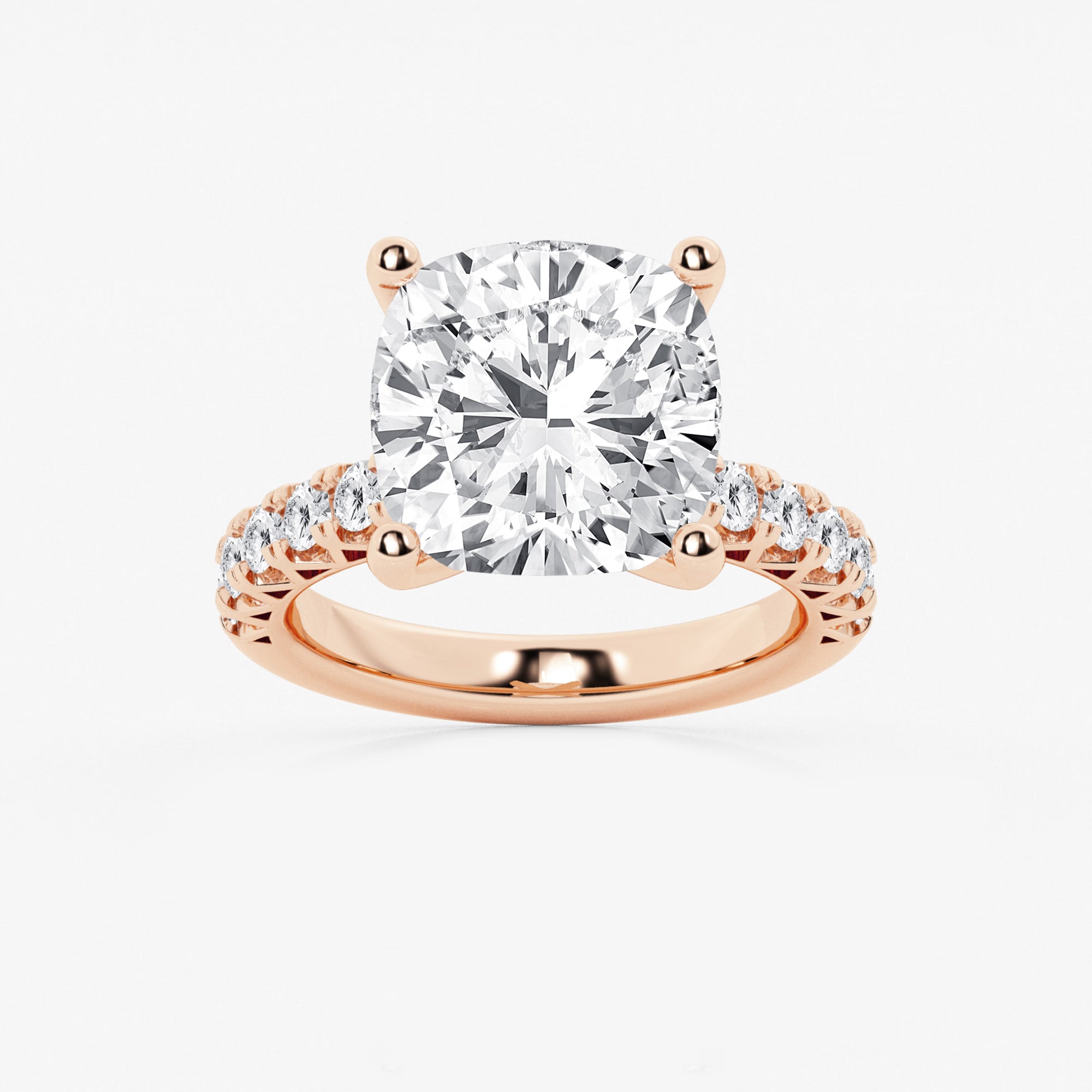 Cushion Lab Grown Diamond Royal Crown Halo Engagement Ring