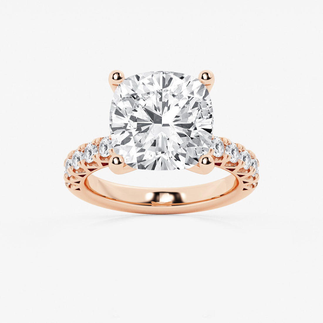 Cushion Lab Grown Diamond Royal Crown Halo Engagement Ring