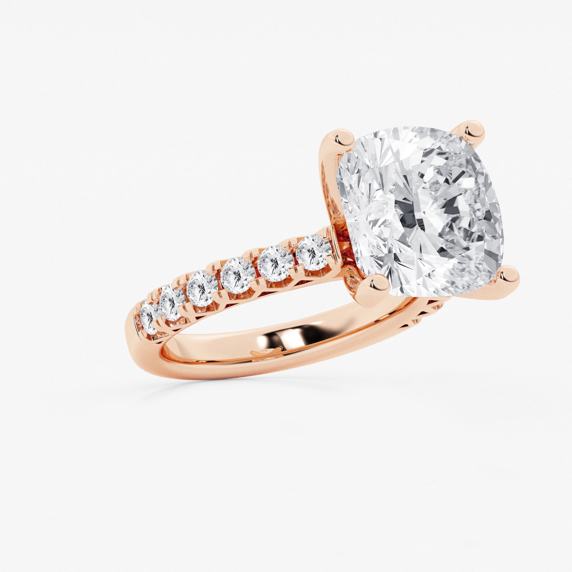 Cushion Lab Grown Diamond Royal Crown Halo Engagement Ring