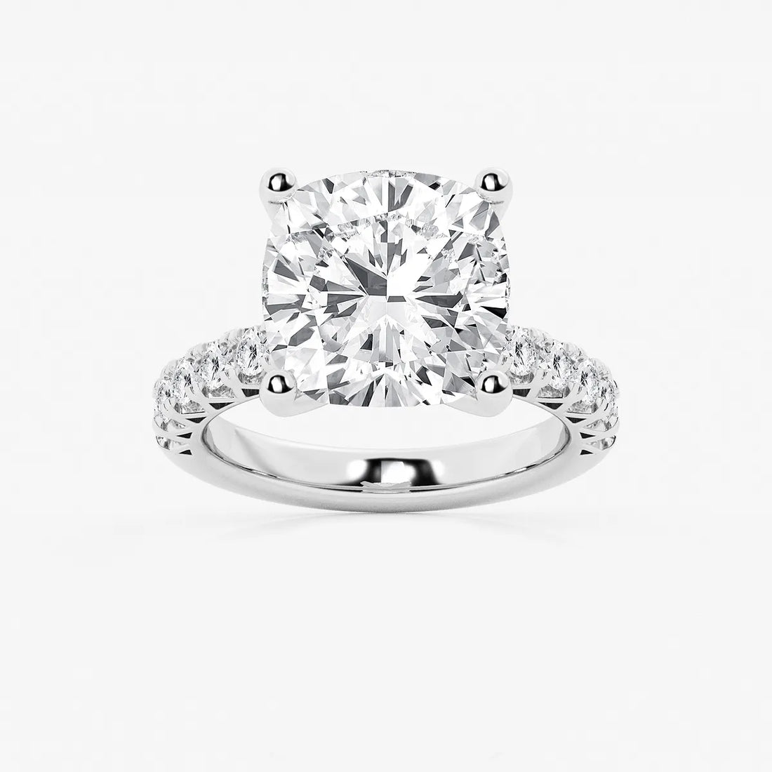 Cushion Lab Grown Diamond Royal Crown Halo Engagement Ring