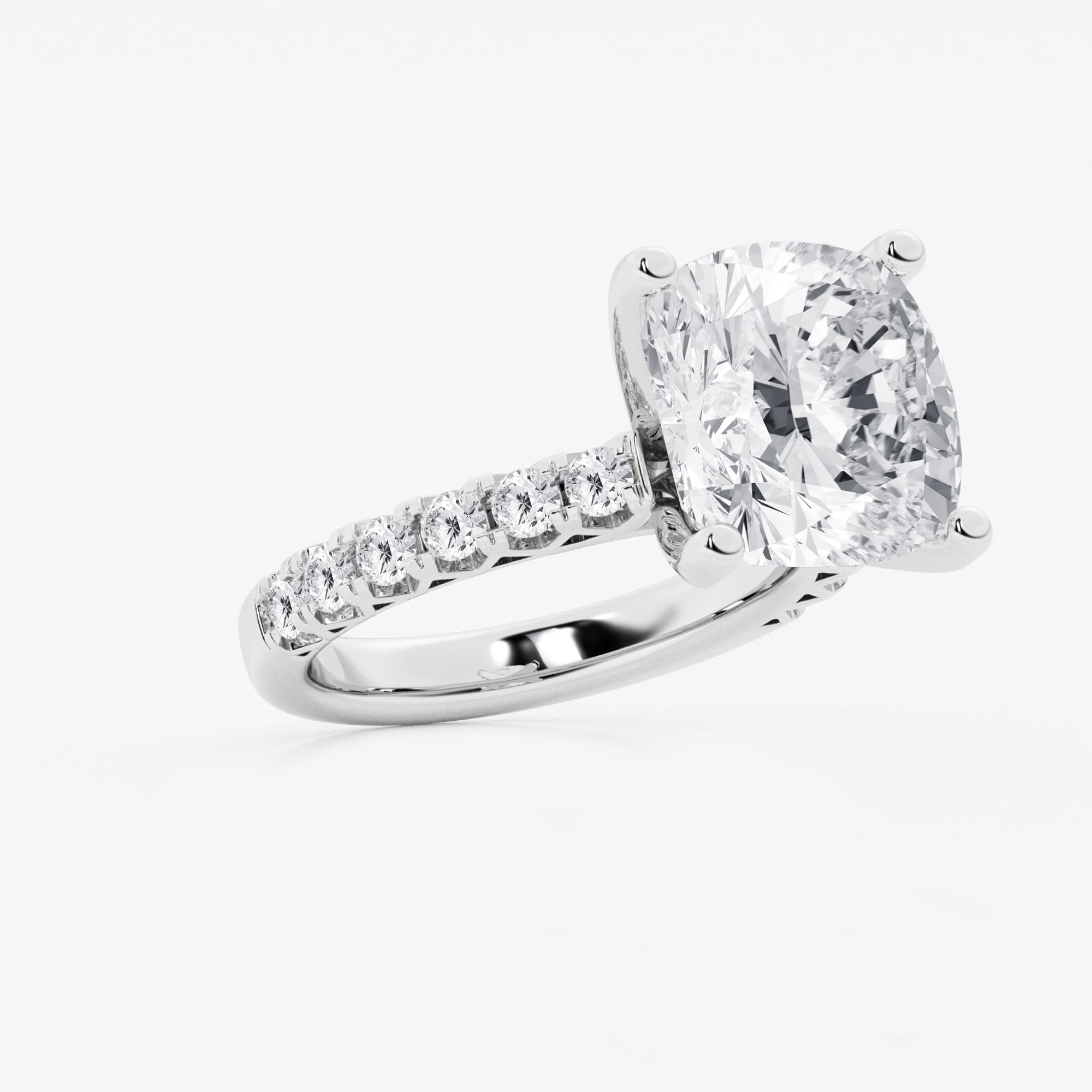 Cushion Lab Grown Diamond Royal Crown Halo Engagement Ring