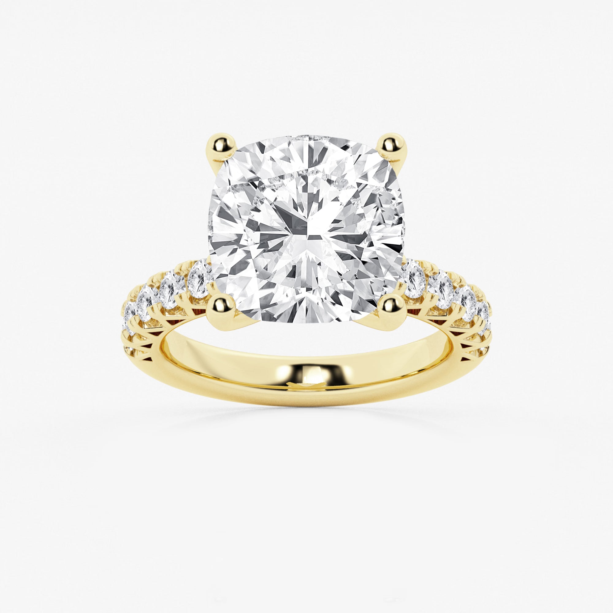 Cushion Lab Grown Diamond Royal Crown Halo Engagement Ring