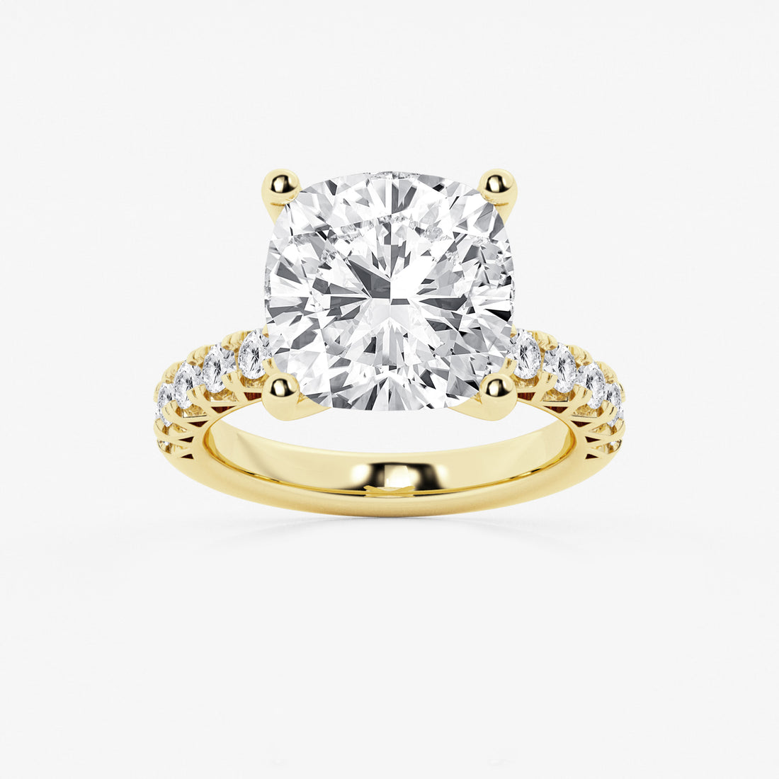Cushion Lab Grown Diamond Royal Crown Halo Engagement Ring