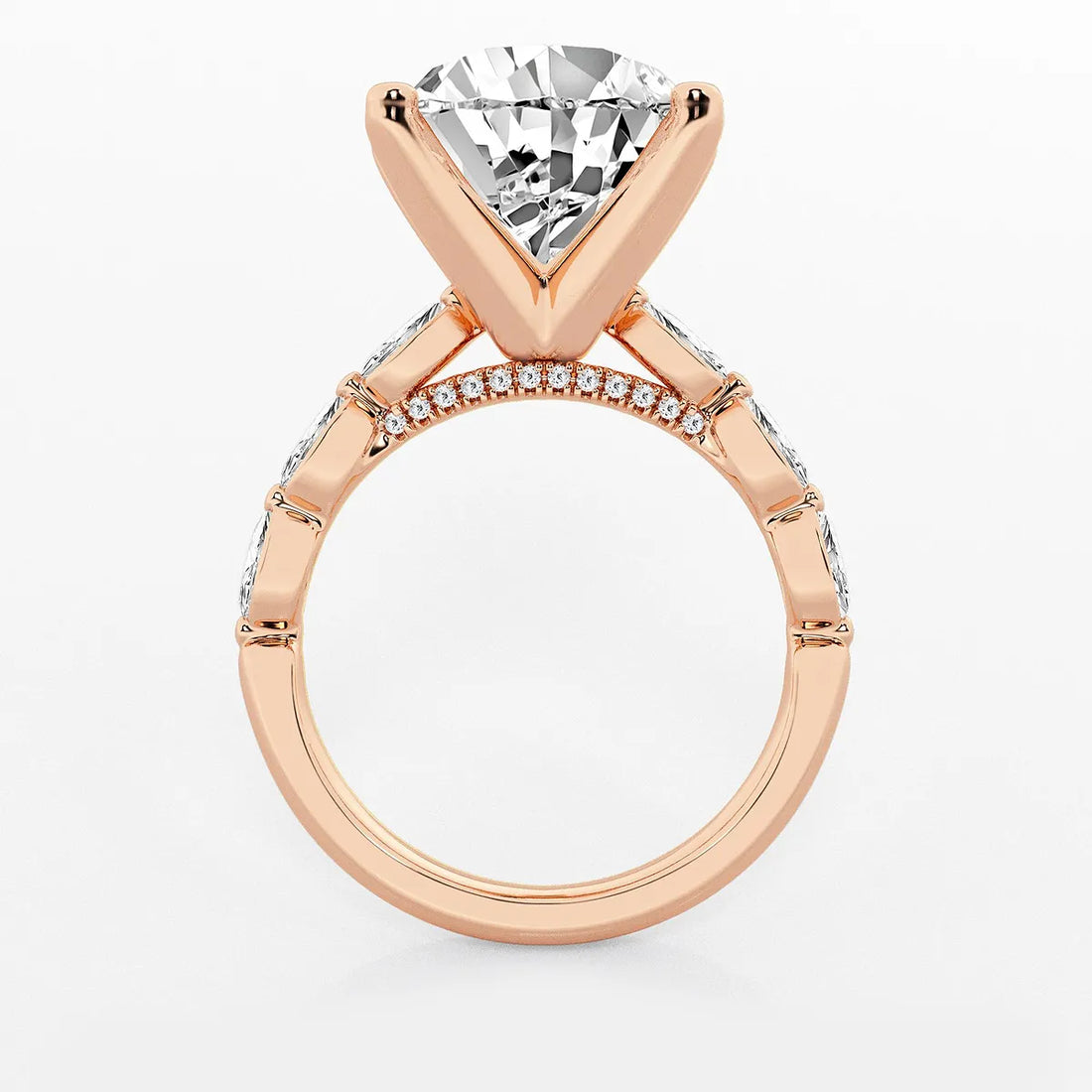 Pear Lab Grown Diamond Station Engagement Ring