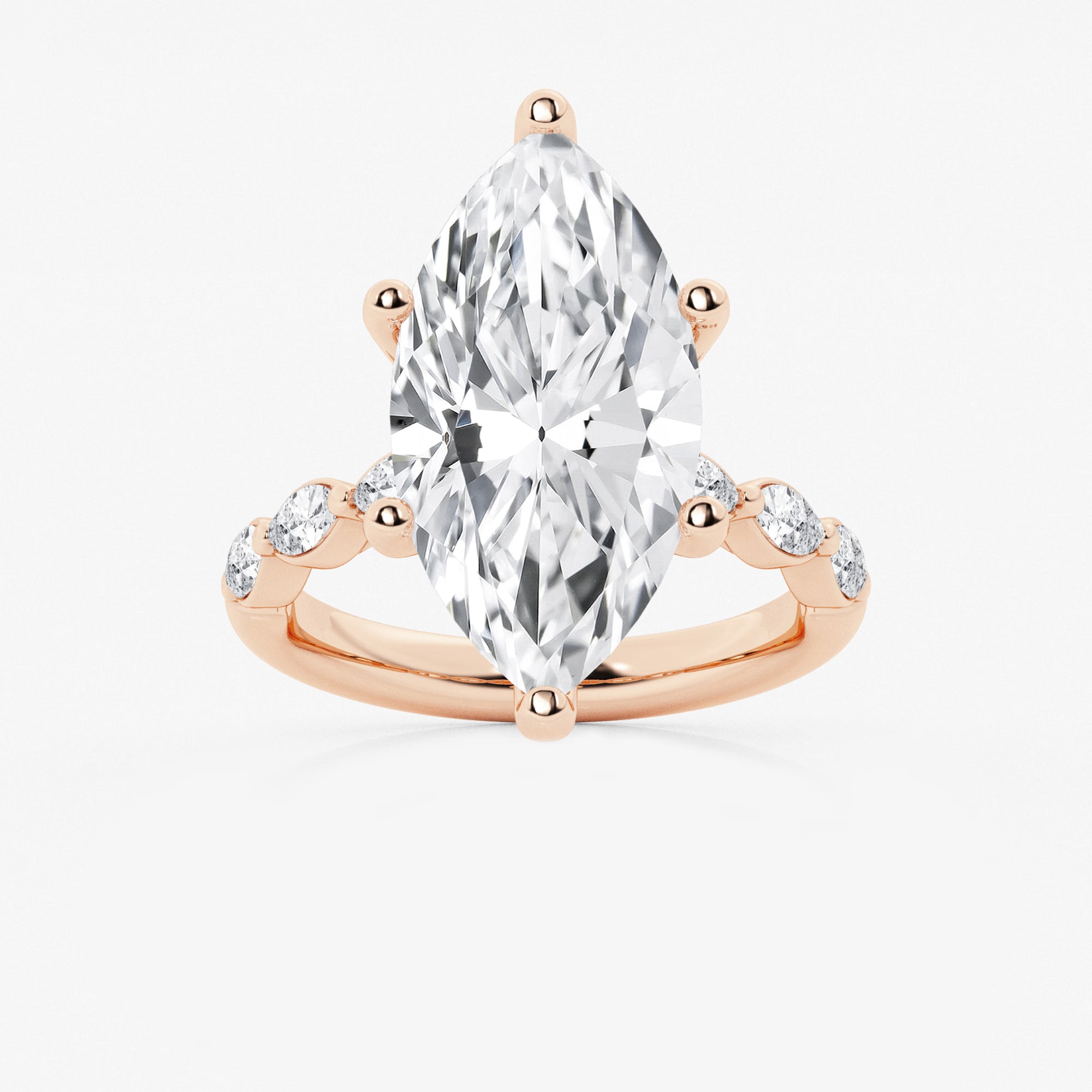 Elowen Marquise Lab-Grown Diamond Station Engagement Ring