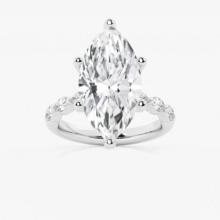 Elowen Marquise Lab-Grown Diamond Station Engagement Ring
