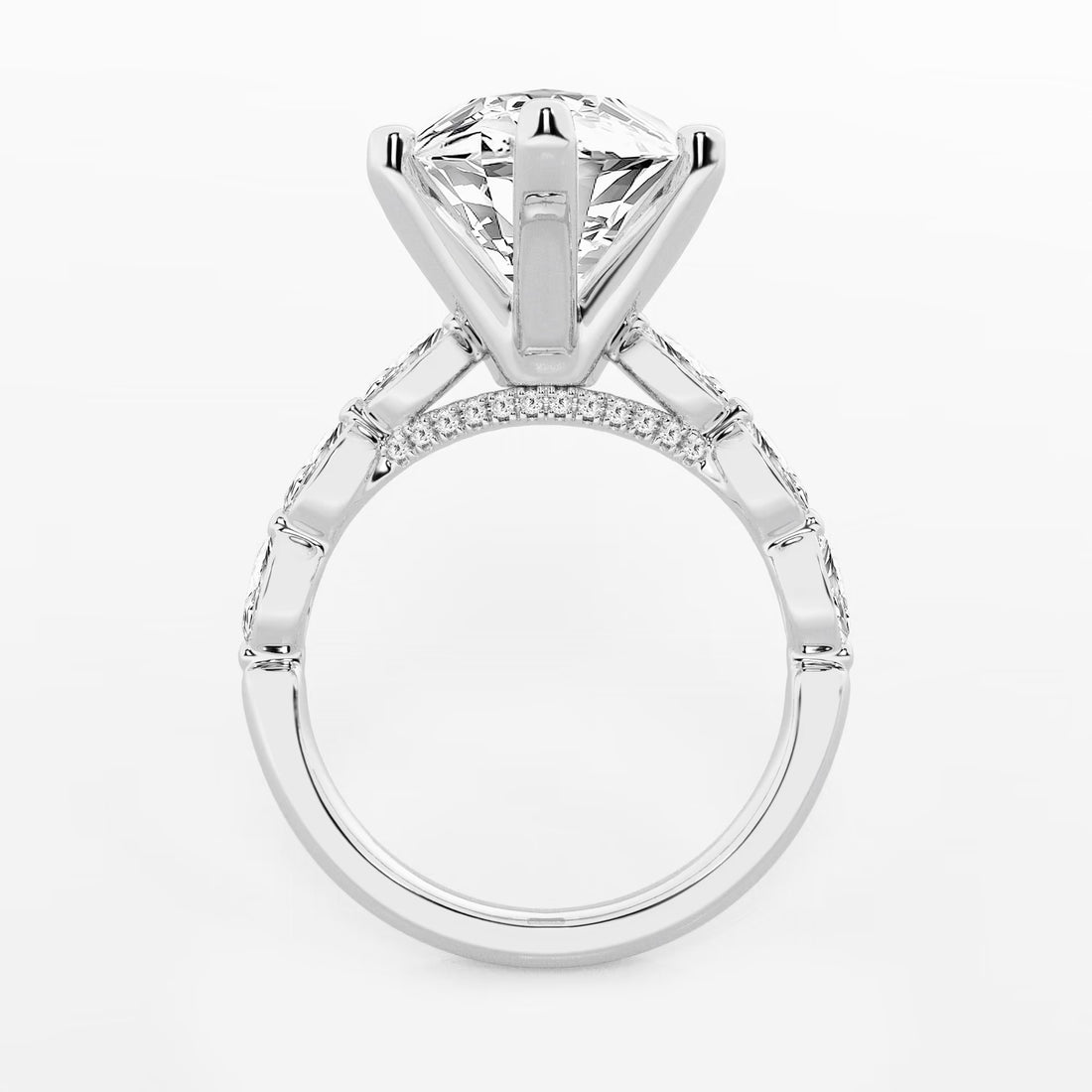 Elowen Marquise Lab-Grown Diamond Station Engagement Ring