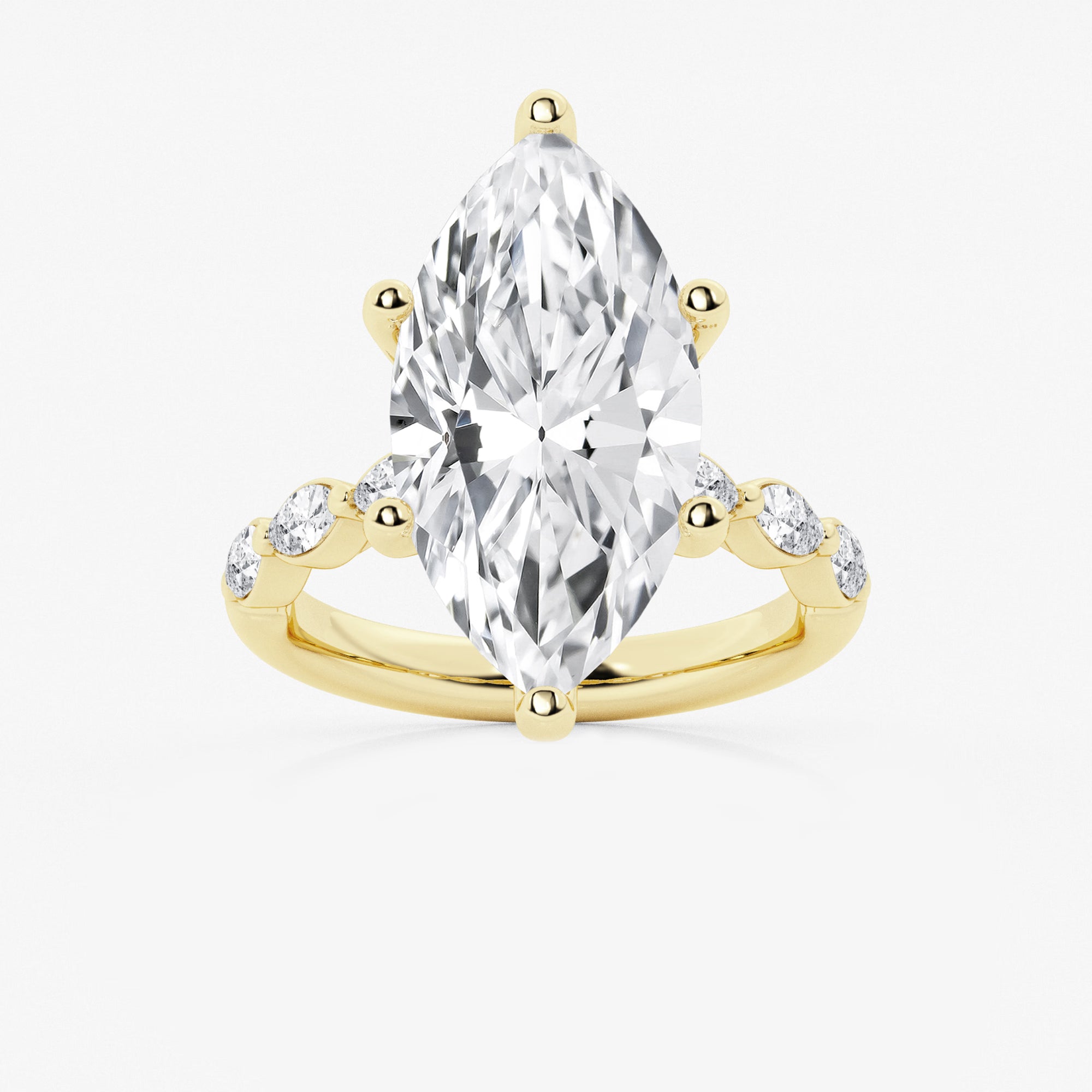 Elowen Marquise Lab-Grown Diamond Station Engagement Ring