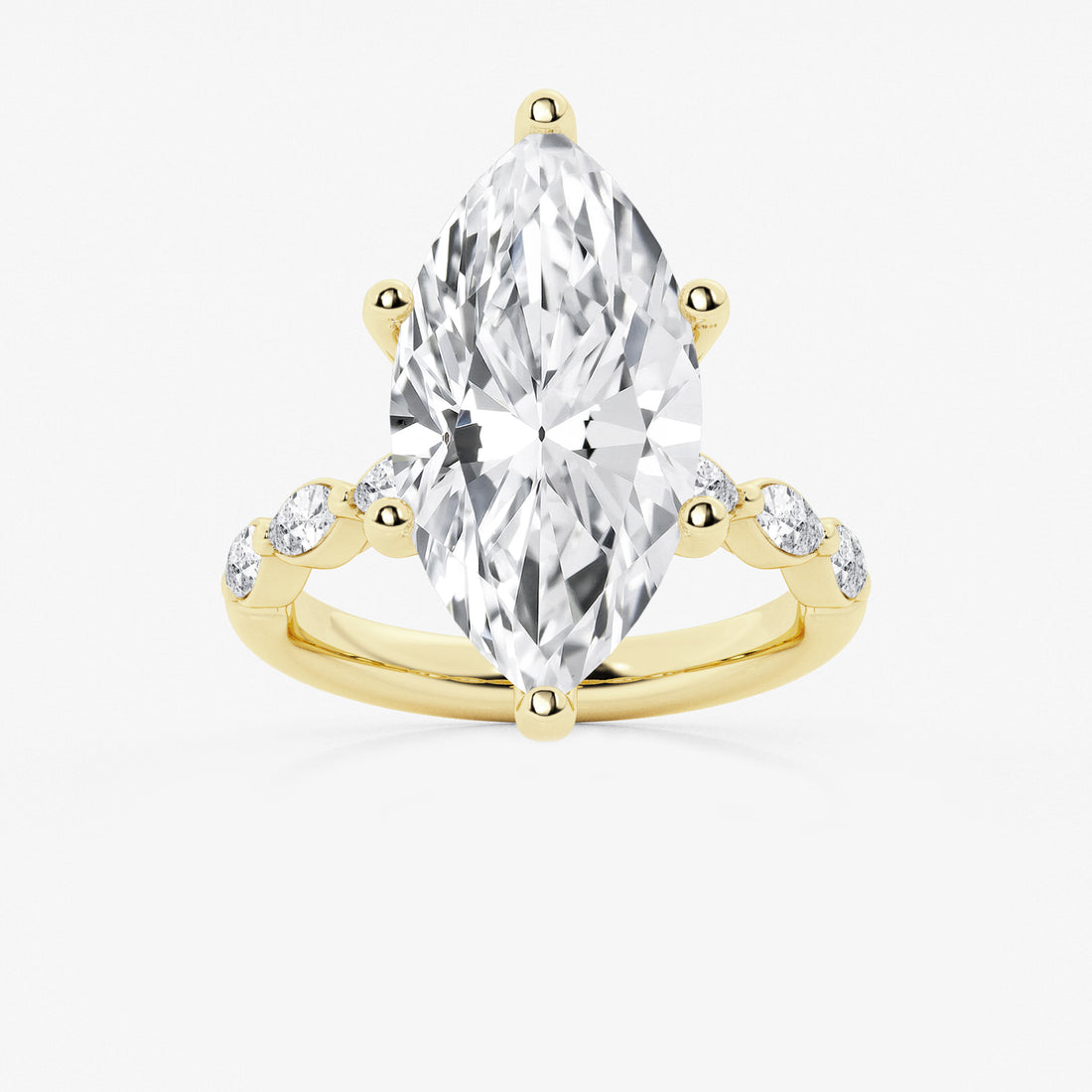 Elowen Marquise Lab-Grown Diamond Station Engagement Ring
