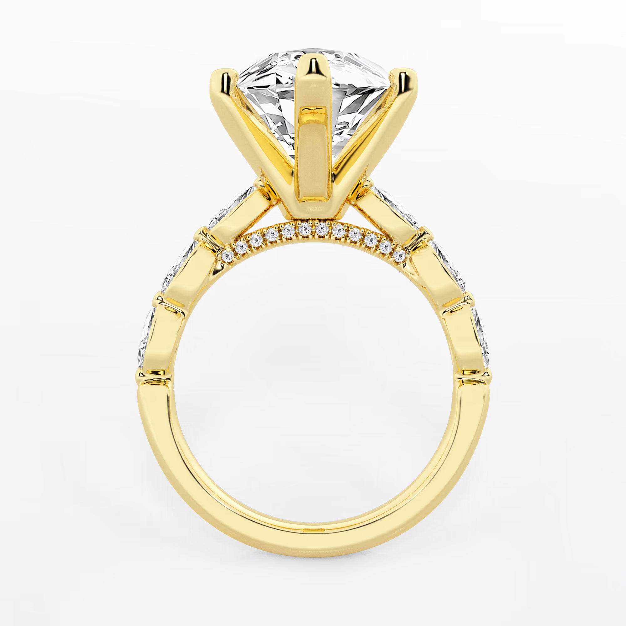 Elowen Marquise Lab-Grown Diamond Station Engagement Ring