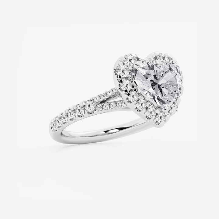 Amorette Halo Heart Cut Lab-Grown Diamond Split Shank Engagement Ring