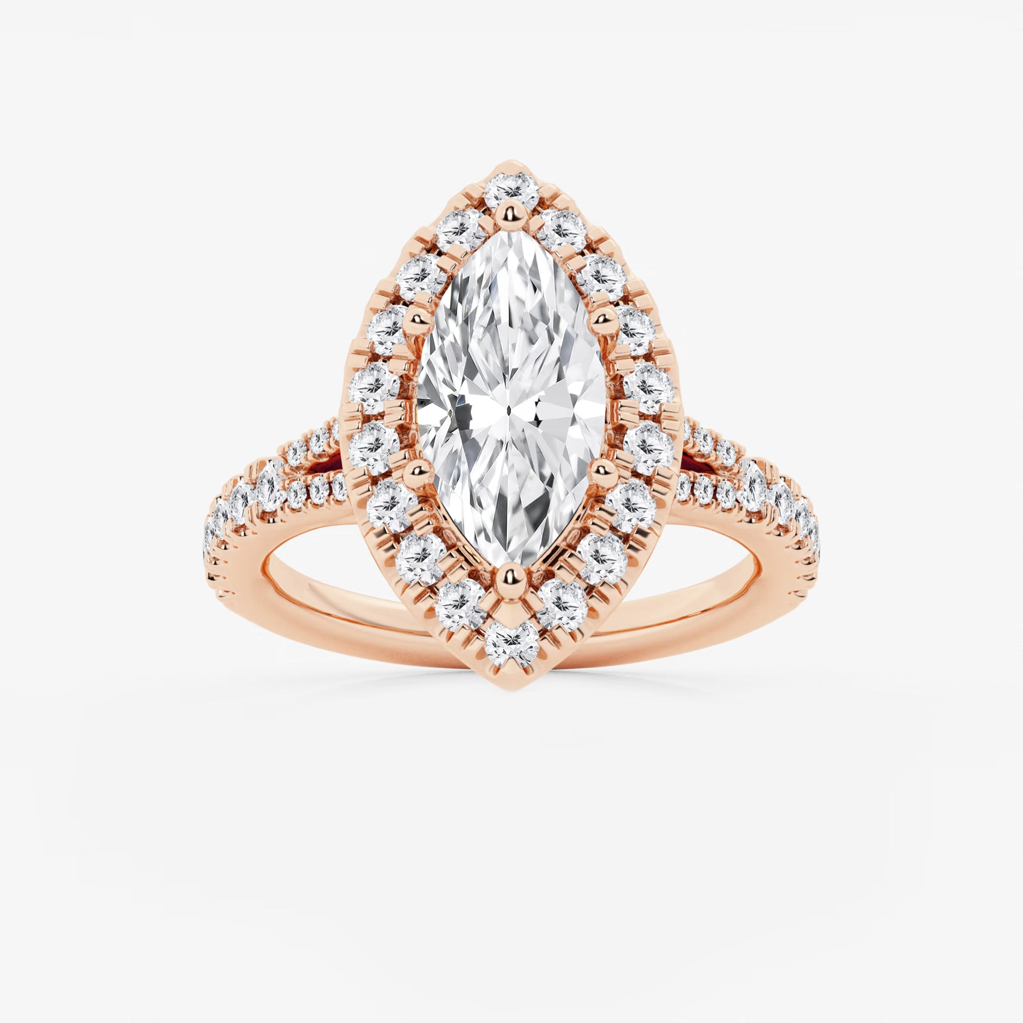 Aurelia Marquise Lab-Grown Diamond Split Shank Halo Engagement Ring