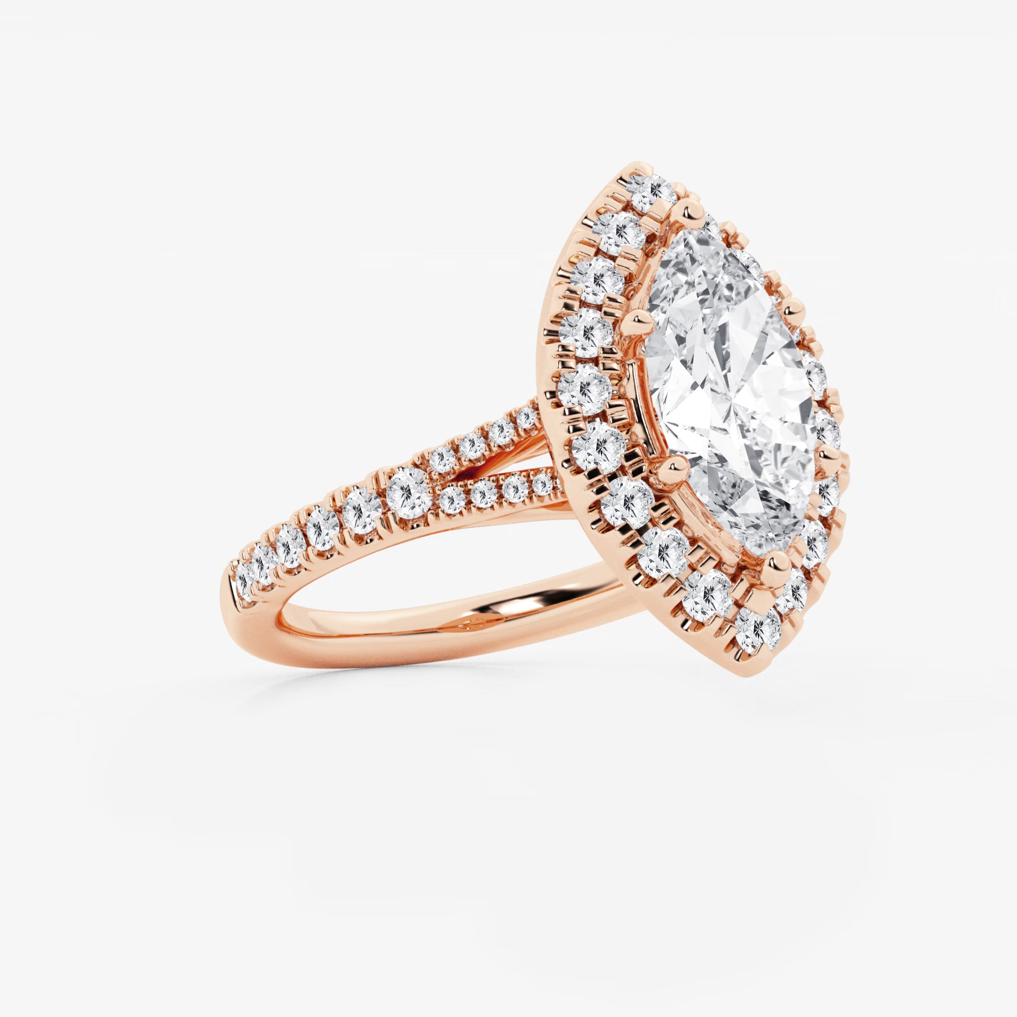 Aurelia Marquise Lab-Grown Diamond Split Shank Halo Engagement Ring