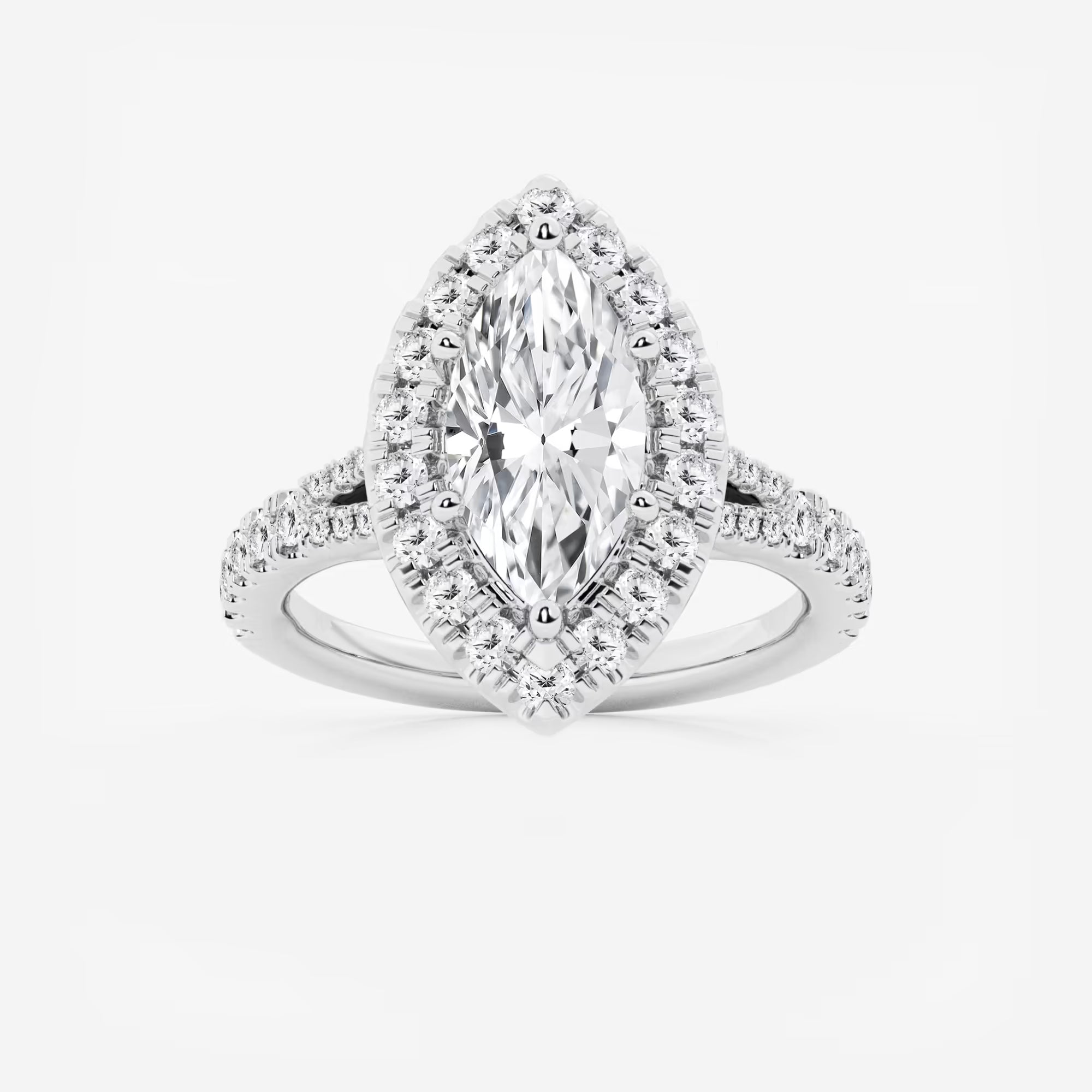 Aurelia Marquise Lab-Grown Diamond Split Shank Halo Engagement Ring