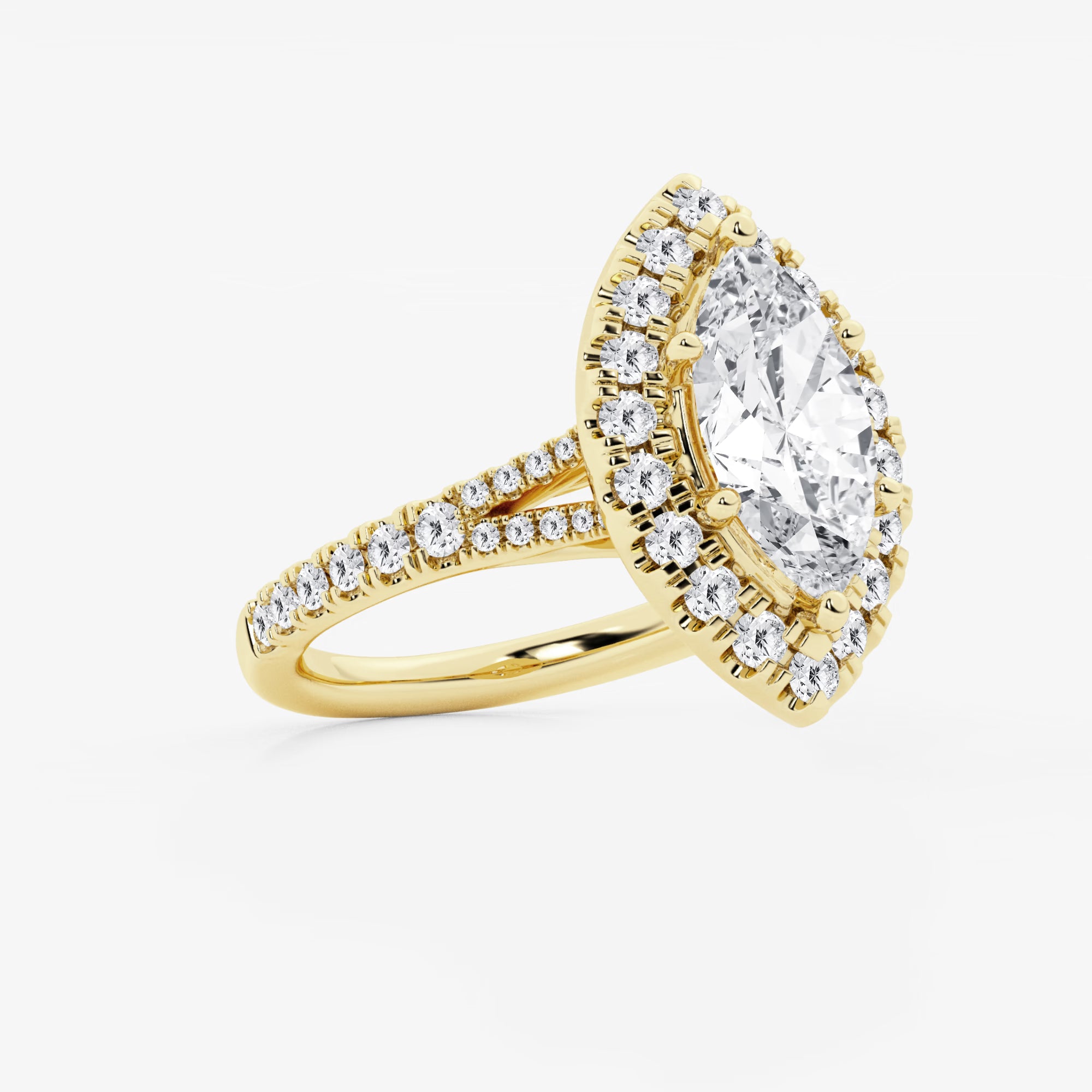 Aurelia Marquise Lab-Grown Diamond Split Shank Halo Engagement Ring