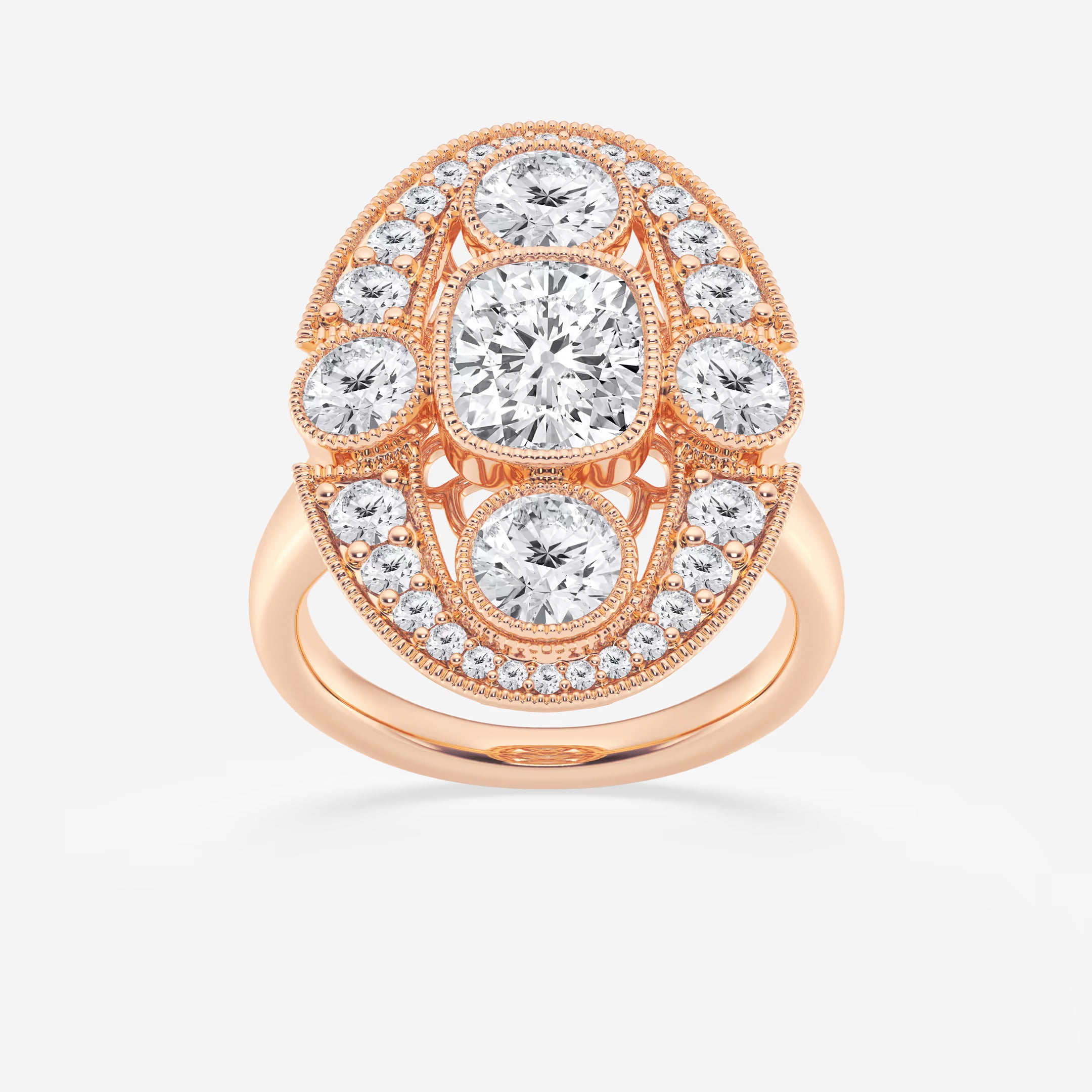 Aurielle Vintage-Inspired Cushion Lab-Grown Diamond Bezel Engagement Ring