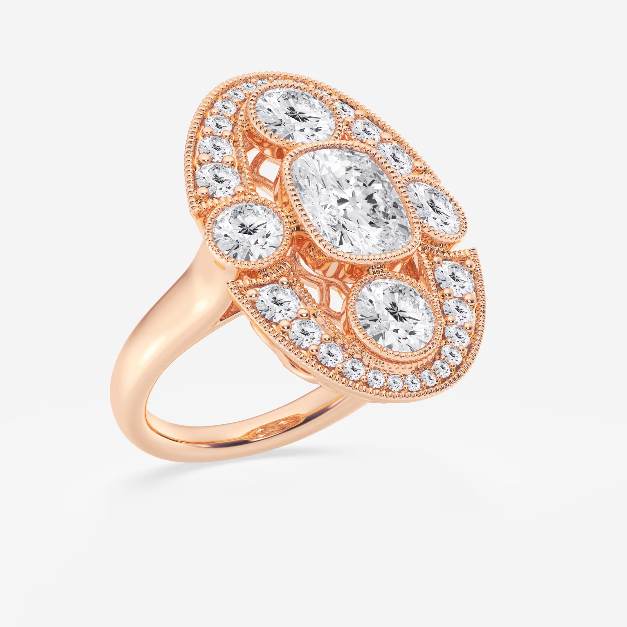 Aurielle Vintage-Inspired Cushion Lab-Grown Diamond Bezel Engagement Ring