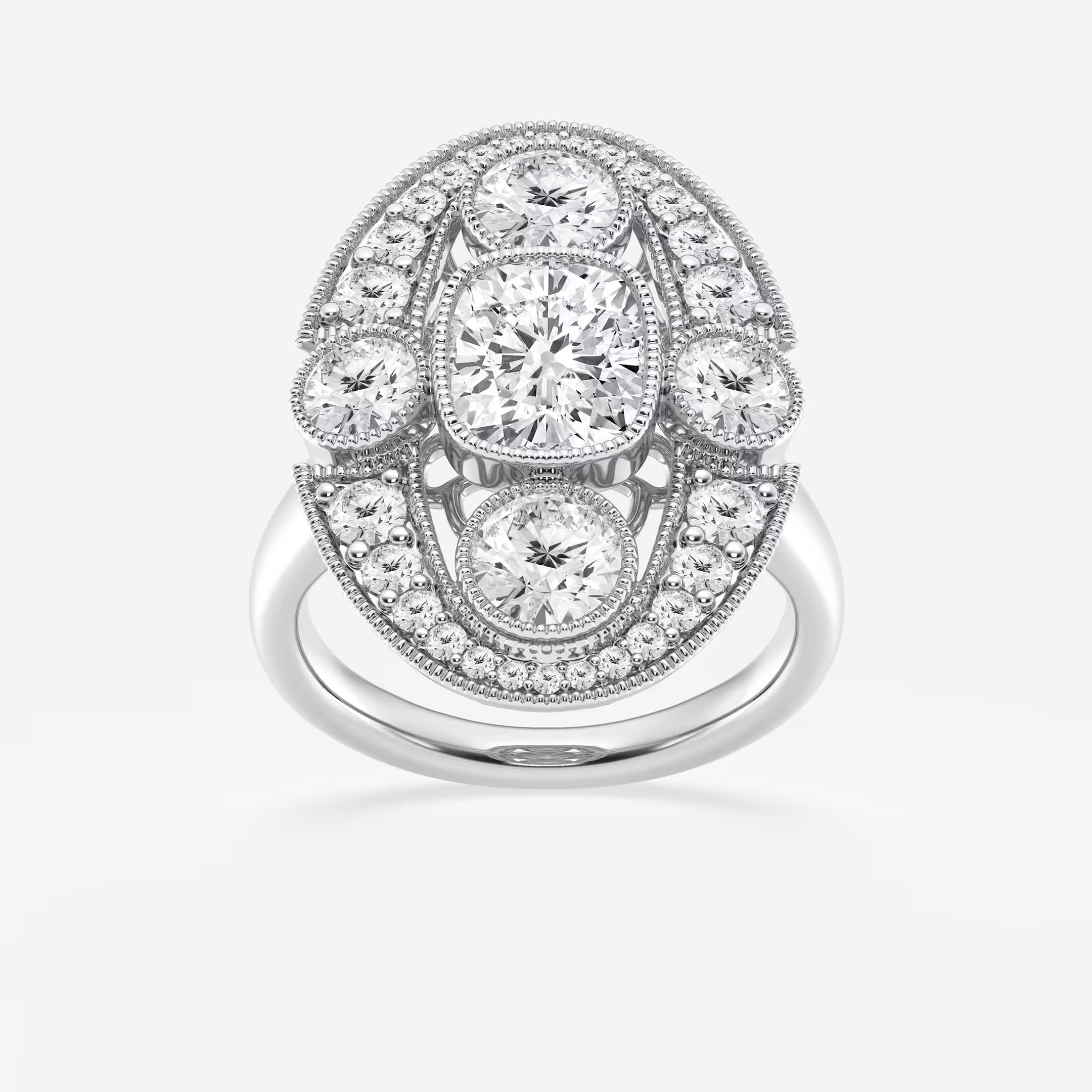 Aurielle Vintage-Inspired Cushion Lab-Grown Diamond Bezel Engagement Ring