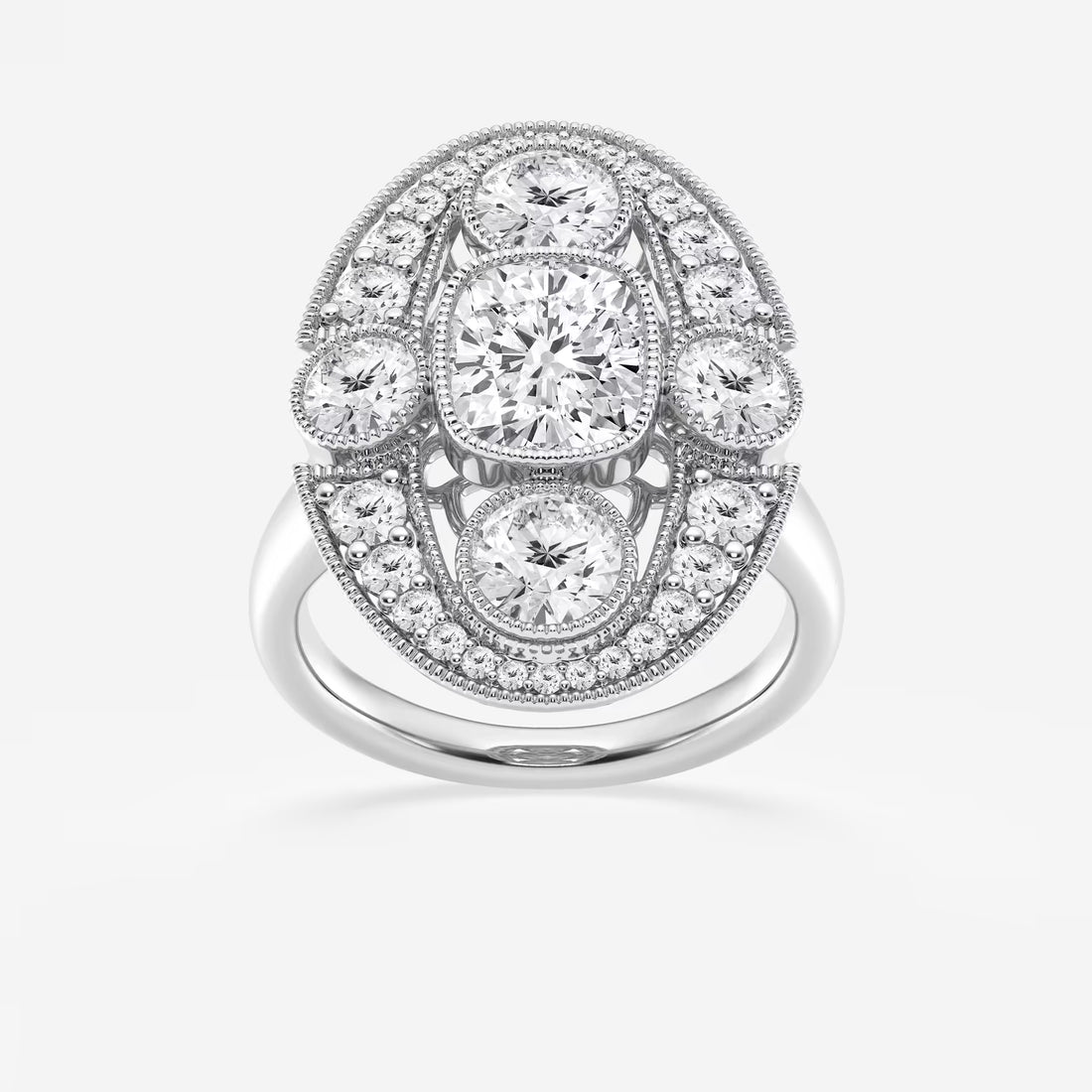 Aurielle Vintage-Inspired Cushion Lab-Grown Diamond Bezel Engagement Ring