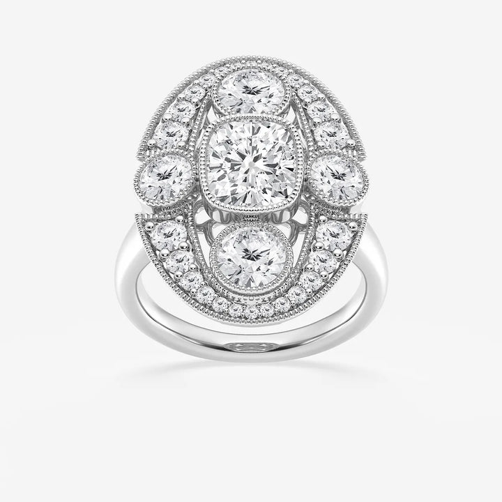 Aurielle Vintage-Inspired Cushion Lab-Grown Diamond Bezel Engagement Ring